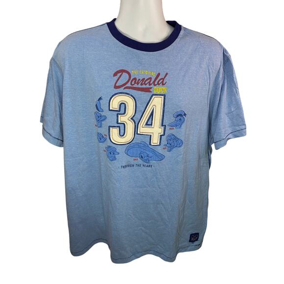 Disney Parks Donald Duck T-Shirt Adult Size 2XL Blue “Through the Years” Tee - Picture 1 of 9